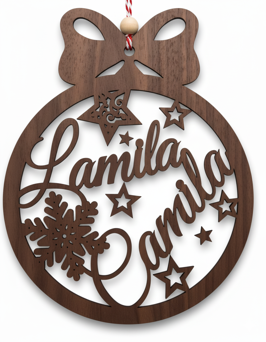 Bola Navideña Personalizada de Madera - Edición Classic - Imagen 3